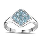 Paraiba-Apatit Ring 925 Silber platiniert (Größe 18.00) ca. 0,73 ct image number 3