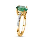 AA Kagem Sambischer Smaragd, Weißer Diamant Ring, 375 Gold (Größe 17.00) ca. 1.89 ct image number 4
