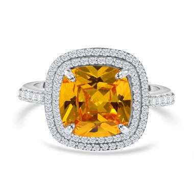 Gelber und weißer Zirkonia-Ring - 9,62 ct.