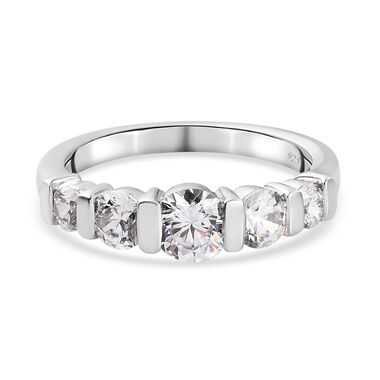 LUSTRO STELLA Hergestellt mit ZIRKONIA Ring 925 Silber Platin-Überzug (Größe 16.00) ca. 2,16 ct