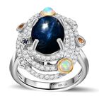 GP Celestial Dream Kollektion - AA Diffundierter Stern blauer Saphir, äthiopischer Welo Opal, Zirkon gelber und blauer Saphir-Ring  - 7,11 ct. image number 5