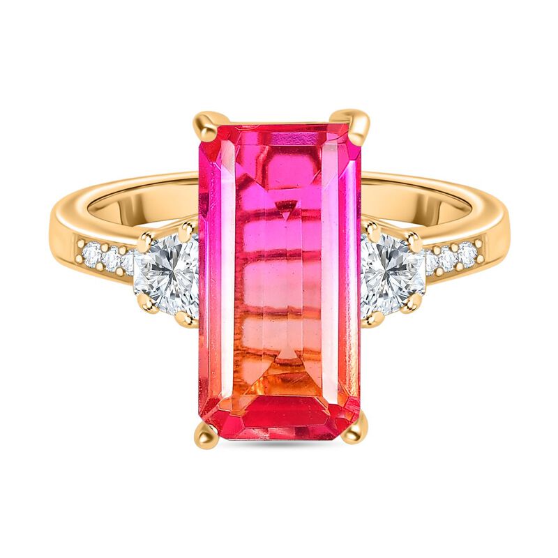 Sunset Quarz Triplett und Zirkon Ring - 4,82 ct. image number 0