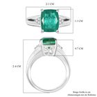 Smaragd-Quarz Triplette, Weißer Zirkon Ring 925 Silber (Größe 19.00) ca. 3,64 ct image number 6