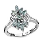 Montana Pfau Saphir floraler Ring, 925 Silber platiniert, 0,95 ct. image number 3