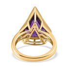 Afrikanischer Amethyst Ring, 925 Silber Gelbgold Vermeil (Größe 21.00) ca. 5.65 ct image number 5