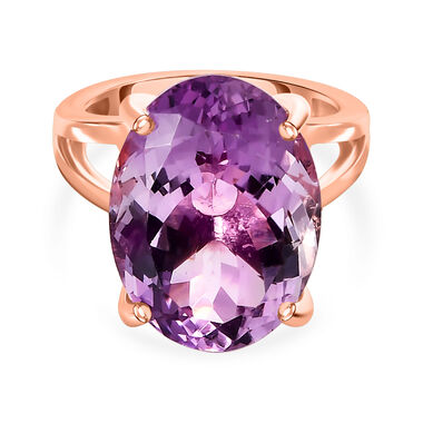 AAA Rose De France Amethyst Ring, 925 Silber rosévergoldet (Größe 17.00) ca. 12.30 ct