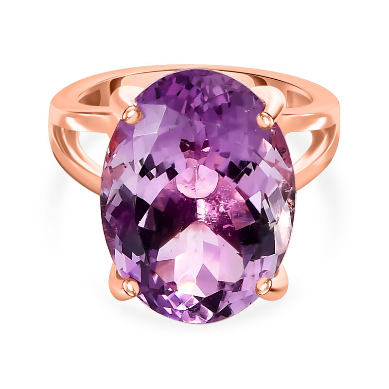 AAA Rose De France Amethyst Ring, 925 Silber rosévergoldet (Größe 17.00) ca. 12.30 ct image number 0