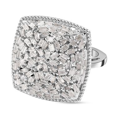 Weißer Diamant-Ring, 925 Silber platiniert (Größe 17.00) ca. 1.00 ct