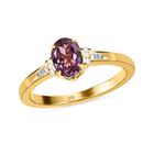 AA Lila Spinell, weißer Diamant Ring, 375 Gold (Größe 18.00) ca. 0.84 ct image number 3