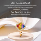 AAA mehrfarbiger Saphir und Diamant-Ring in 585 Gold - 4 ct. image number 2