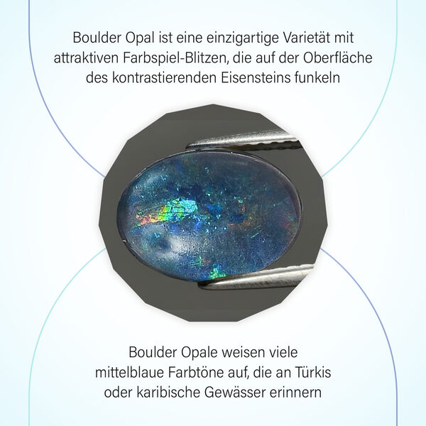 Boulder Opal Triplett-Ring, 925 Silber  ca. 1,77 ct image number 1