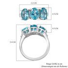 AA Paraiba-Apatit, Weißer Diamant Ring 925 Silber rhodiniert (Größe 17.00) ca. 3,76 ct image number 6