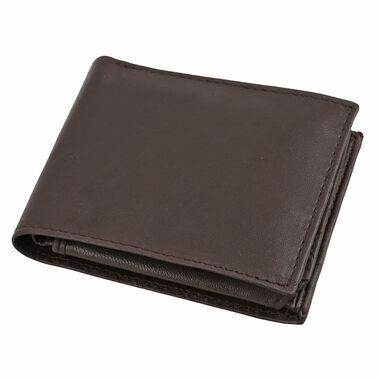 Klassische Bifold Herren-Geldbörse, 100% echtes Leder, RFID geschützt, braun