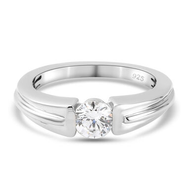 LUSTRO STELLA Hergestellt mit Feinster ZIRKONIA Ring 925 Silber platiniert