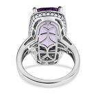 Afrikanischer Amethyst, weißer Zirkon Ring, 925 Silber platiniert, (Größe 18.00) ca. 15.57 ct image number 5