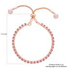 2er-Set - verstellbare, rosa Kristall-Halskette und Armband - 0,50 ct. image number 6