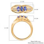 Tansanit und Diamant Ring, 925 Silber 750 Gelbgold Vermeil - 0,79 ct. image number 6