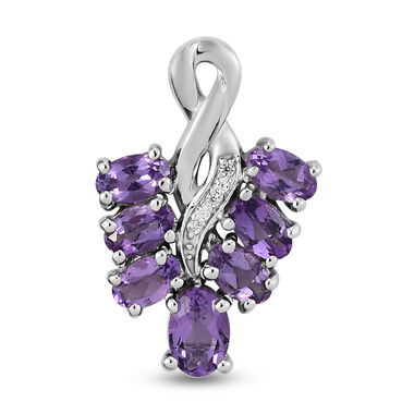 Natürlicher, marokkanischer Amethyst-Anhänger, 925 Silber platiniert ca. 1.68 ct