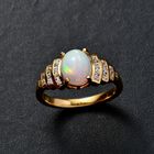 AA Natürlicher, äthiopischer Welo Opal und Weißer Zirkon Ring, ca. 1,71 ct image number 2