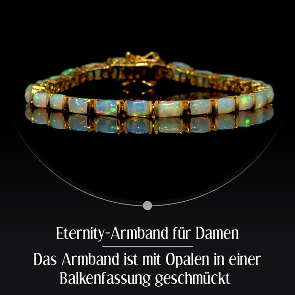 Natürliches, äthiopisches Welo Opal-Eternity-Armband, 20 cm - 8,83 ct. image number 1