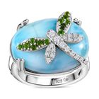 GP Trifono Kollektion- Larimar, Chromdiopsid, Zirkon und blauer Saphir-Ring - 17,62 ct. image number 3