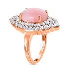 AA rosa Opal und Zirkon Ring - 7,17 ct. image number 4