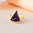 Afrikanischer Amethyst Ring, 925 Silber Gelbgold Vermeil (Größe 21.00) ca. 5.65 ct image number 1