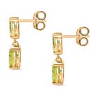 Peridot Ohrringe 925 Silber 750 Gelbgold Vermeil ca. 3,12 ct. image number 4