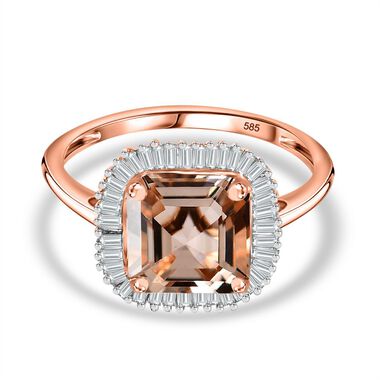 AAA Morganit und Diamant Ring in 585 Roségold - 2,47 ct.
