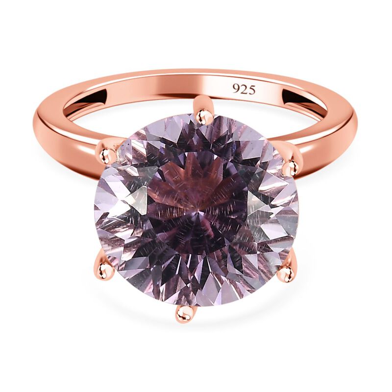 120 Facetten Rose De France Amethyst Ring, 925 Silber Roségold Vermeil (Größe 17.00) ca. 6.35 ct image number 0