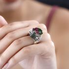 GP Trionfo Kollektion- Wassermelonen Quarz Triplett, roter Granat und Mehrfach-Edelstein-Ring - 15,59 ct. image number 2