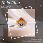 AAA mehrfarbiger Saphir und Diamant-Ring in 585 Gold - 4 ct. image number 1