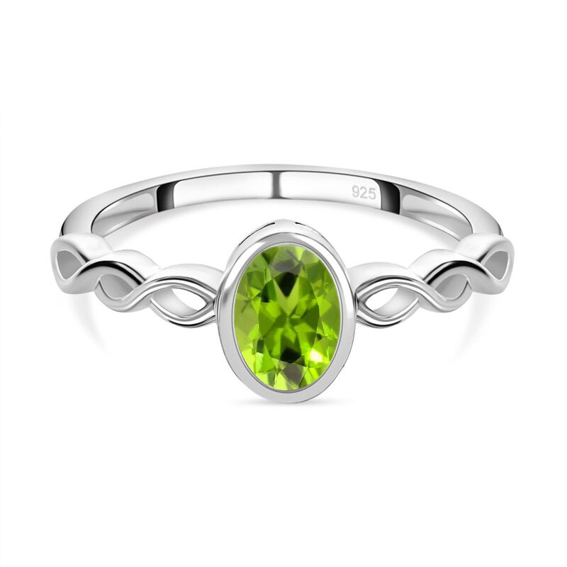 Natürlicher Peridot Ring, 925 Silber (Größe 20.00) ca. 0.85 ct image number 0