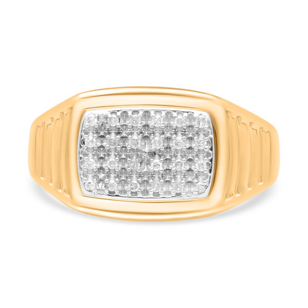 Weißer Diamant P Ring 925 Silber Gelbgold Vermeil (Größe 17.00) ca. 0.15 ct image number 0