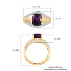 AAA Marokkanischer Amethyst, Weißer Zirkon Ring, 925 Silber Gelbgold Vermeil, (Größe 18.00) ca. 3.14 ct image number 6