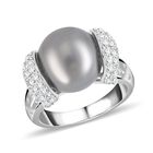 12-13mm Tahiti Perle und Zirkon Ring - 1,97 ct. image number 3