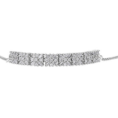 Weißer Diamant Armband, ca. 19 cm, 925 Silber platiniert, ca. 0.50 ct