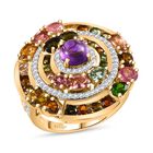 GP Celestial Dream Kollektion- Multi-Turmaline, afrikanischer Amethyst, Zirkon und blauer Saphir-Ring - 6,03 ct. image number 3