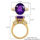 Afrikanischer Amethyst und weißer Diamant-Ring, 925 Silber vergoldet (Größe 18.00) ca. 7.19 ct image number 6