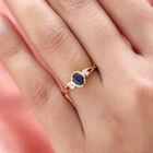 Blauer Saphir und Zirkon-Ring, 925 Silber vergoldet  ca. 0,77 ct image number 2