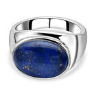 Satz von 2 Lapislazuli Silber Ton Solitär Ring und Anhänger mit Kette 27,00 Ct image number 2