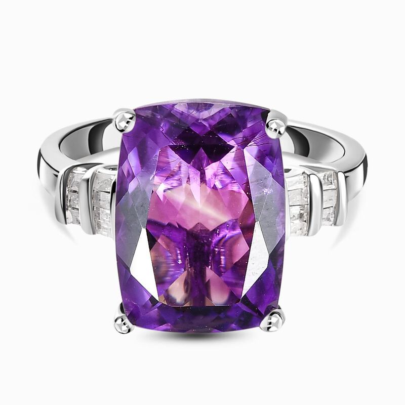 Natürlicher, marokkanischer Amethyst und Diamant-Ring - 7,08 ct. image number 0