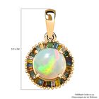 AA Natürlicher, äthiopischer Welo Opal, Natürlicher Champagner Diamant Anhänger 925 Silber 750 Gelbgold Vermeil ca. 1,81 ct. image number 5