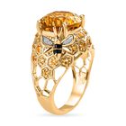 GP Honeycomb Kollektion- Citrin im Hanabi-Schliff, Zirkon und Kanchanaburi blauer Saphir-Ring - 7,02 ct. image number 4