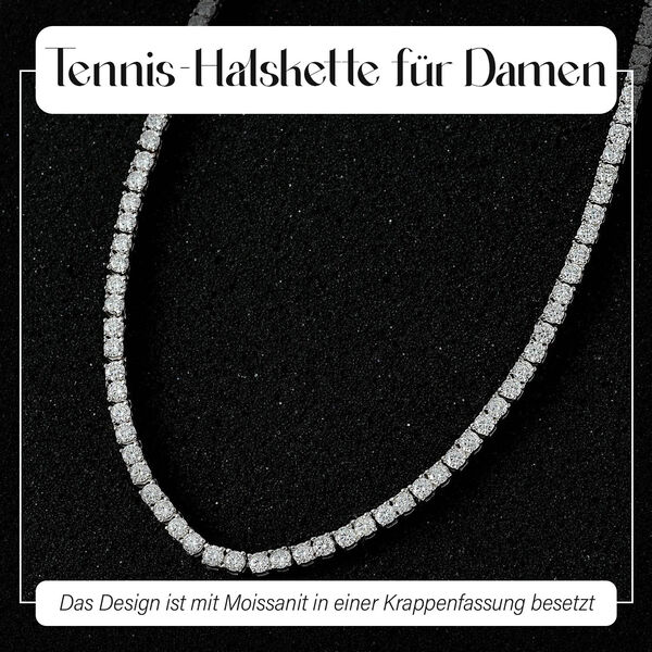 EF Moissanit Halskette 45cm, 925 Silber platiniert, 14,55ct image number 1