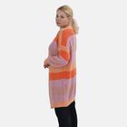 AMSY - Gestreifter Cardigan, Orange und Lila, Einheitsgröße image number 2