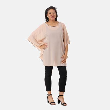 Chiffon T-Shirt, Einheitsgröße Khaki