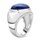 Satz von 2 Lapislazuli Silber Ton Solitär Ring und Anhänger mit Kette 27,00 Ct image number 3