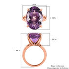 AAA Rose De France Amethyst Ring, 925 Silber rosévergoldet (Größe 17.00) ca. 12.30 ct image number 6