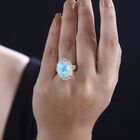 AAAA Natürlicher, äthiopischer Welo Opal, Diamant und kolumbianischer Smaragd-Ring in 585 Gold - 9,01 ct. image number 10